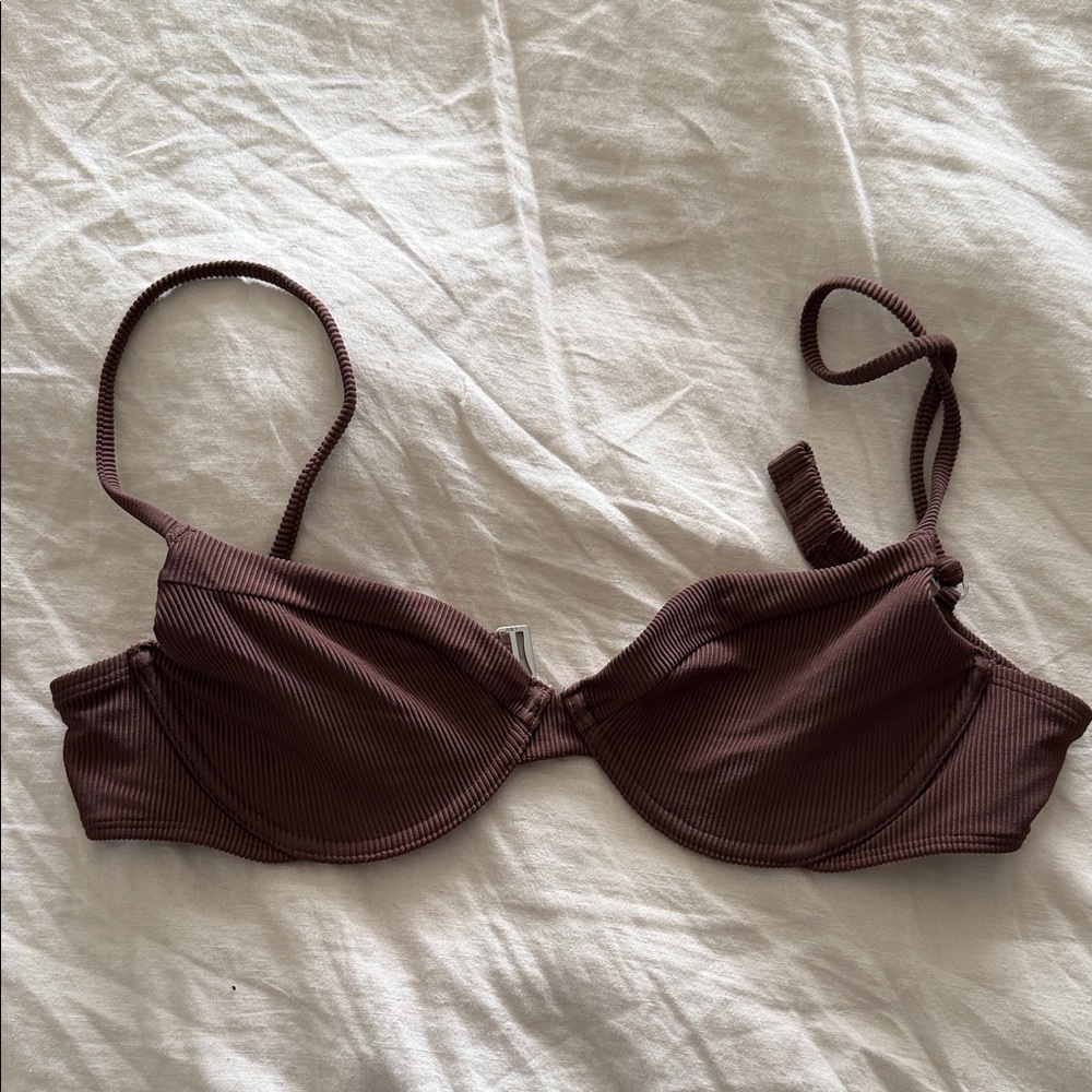 Abercrombie & Fitch Ribbed Underwire Swim Top - Brown